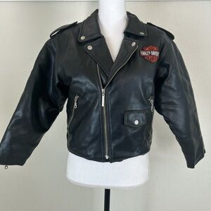 Youth Harley Davidson Motorcycle Leather Jacket